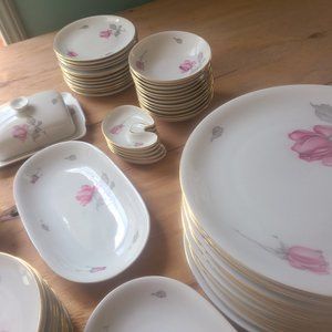 Rosenthal pink rose dinnerware